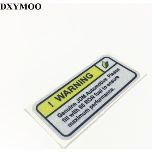 2PCS 80x36mm Warning Genuine JDM Automotive 98 RON Car Stickers Funny Motorcycle Decals