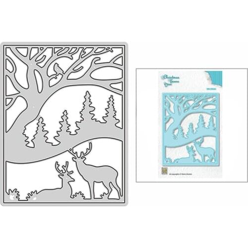 2021 New Reindeer In The Forest Metal Cutting Dies for DIY Scrapbooking Decor and Card Making Paper Craft Embossing No Stamps