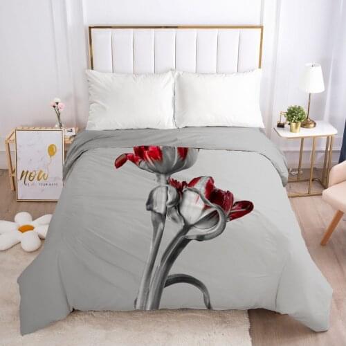 Duvet Cover Comforter/quilt/blanket Case with Zipper 3D HD Polyester/Cotton Printed 140x200/240x220 Bedding Rose