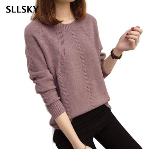 VANGULL Pullover womens sweaters autumn winter O-neck long-sleeved short paragraph bottoming shirt womens version of the loose