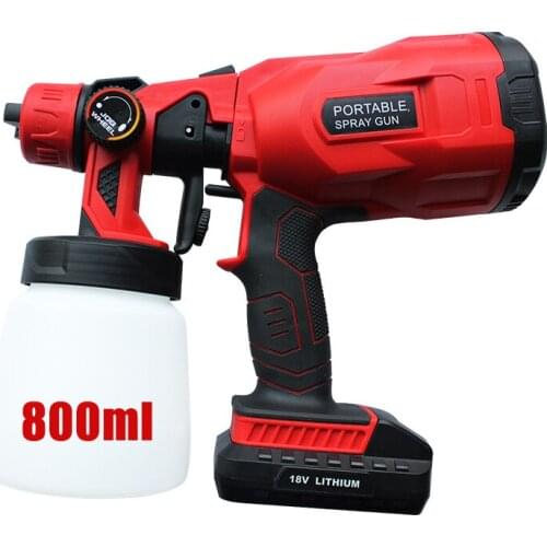 800ml Electric Spray Gun Car Wall Painting Sprayer High Pressure Gun Flow Control Airbrush Cordless Power Tool With Battery