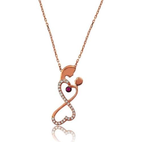 Silverlina Silver Infinity Mother Child Necklace