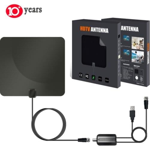 4K High Gain HDTV Antenna DTV Box Indoor Digital TV Aerial Booster Active FHD Flat Design Freeview Fox DVB-T2 TV Antenna