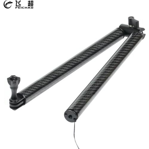 Carbon Fiber Selfie Rod Adjustable Handle Magic Arm Extension Selfie Grip 1/4 Tripod Adapter for GoPro Camera Monitor Light Vlog