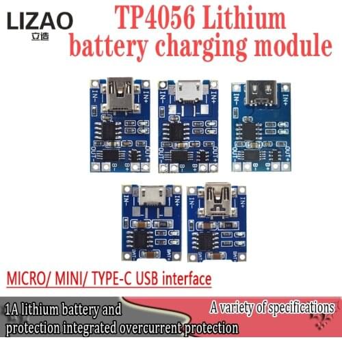 Smart Electronics 5V type-c Micro USB 1A 18650 Lithium Battery Charging Board With Protection Charger Module for Arduino Diy Kit