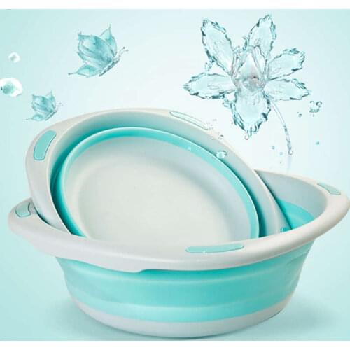 Baby Washbasin Portable Collapsible Folding Plastic Shatter Proof Basin Tub Multifunctional Newborn Bidet for Camping Traveling