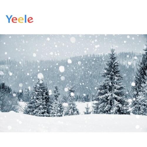 Christmas Tree Vinyl Photography Background For Photo Studio Photophone Photozone Winter Snow Snowflake Mountain Forest Backdrop