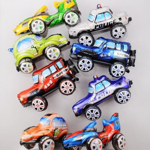 3D Car Balloons Happy Birthday Party Supplies Decoration Helium Foil Balloons Globos Balony Banner Baby Shower boy gift