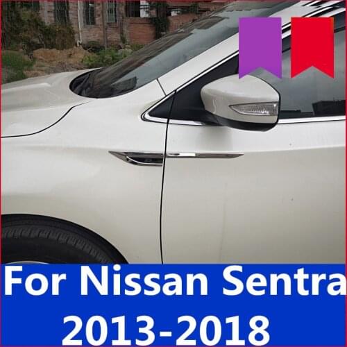 High Quality Sticker Car Side Air Flow Vent Blade type leaf board Air outlet accessories Panel frame For Nissan Sentra 2013-2018