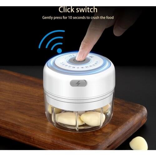 100/250ml Mini USB Wireless Garlic Crusher Electric Wireless Vegetable Chili Meat Grinder Food Crusher Kitchen Accessories