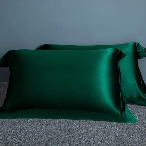 100% Pure Mulberry Silk Pillowcase Solid Color Soft Natural Silk Pillowcase Real Silk Pillowcase Dark Green Silk Pillow case