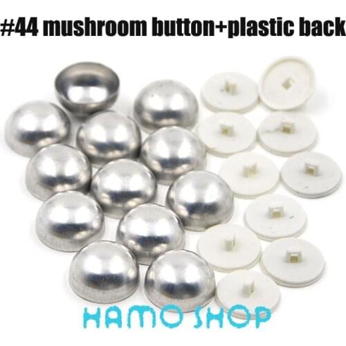 50Sets/lot #44 Aluminum Mushoroom Shape Round Fabric Covered Cloth Button Cover Metal Free Shipping