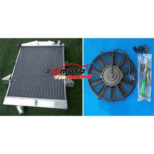 High Performance Aluminum Radiator + Fan For Jaguar 1955-1957 XK140 3.4 L6 3442 cc 190 bhp 1956 1955 1957 MT