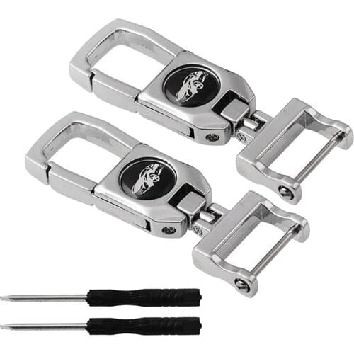 2pcs Car Keychain with 2 pieces Screwdrivers Universal Suit Key Chain Keyring Family Present for Man and Woman
