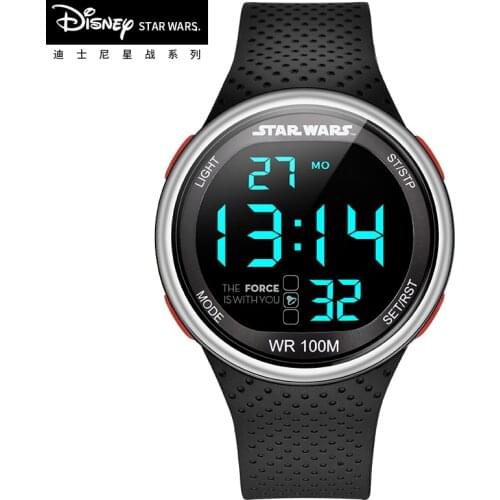 Disney Star Wars Original Simple Fashion Men Wrist Watch Hollow Cool Stainless Steel Waterproof Quartz Male Students Boys Gift