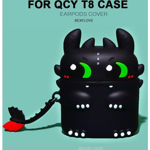 Earphone Case For QCY T8 Case Silicone Cute Korea Bear Cartoon Dinosaur Wireless Earbuds Soft Protection Cover for QCY T 8 Case