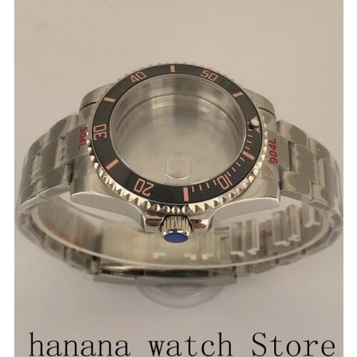 Suitable for NH35 / NH36 Mingzhu2813 Miyota stainless steel self-winding 40mm case, sapphire glass pink rotating bezel