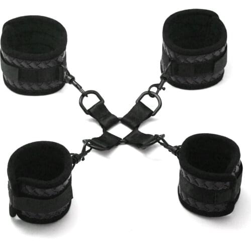 Erotic Sex Toys Handcuff Ankle-cuffs For Woman Adult Game Soft PU Leather Cuff Hogtie Bondage BDSM Kits lovers Sex Accessories