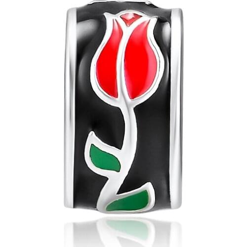 Fandola Fits Pandora Charms Bracelets Forever Love Rose Charm 100% 925 Sterling Silver Round Beads for Jewelry Making kralen