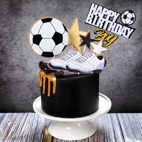 Football Cake Topper Birthday Cake Decoration for Soccer Basketball Sports Fans Party Bachelorette Party Euro 2020