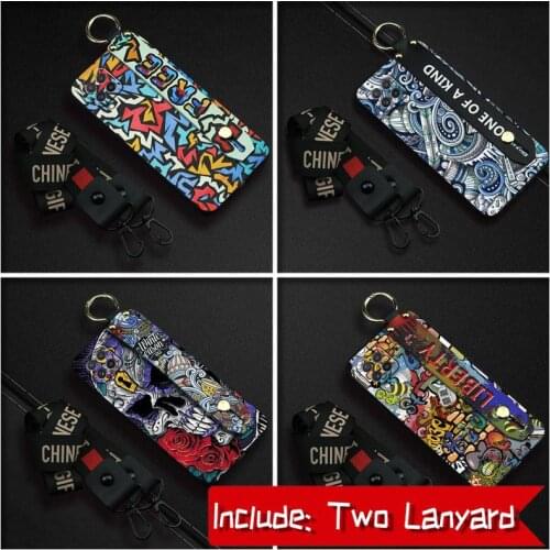 Phone Holder Dirt-resistant Phone Case For Samsung Galaxy A22 4G/SM-A225F Graffiti Wrist Strap cover