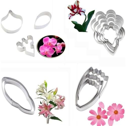 Lily Tulip Orchid Flower Petals Cake Cutter Slicers DIY Wedding Party Fondant Sugar Pastry Cake Decorating Tools Baking Mold
