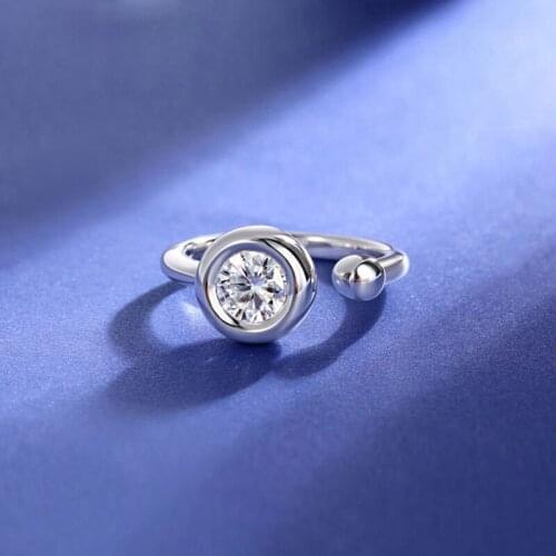 Trendy 100% 925 Sterling Silver Created Real 1 Carat D Color Moissanite Anniversary Rings For Women Lovely Party Fine Jewelry