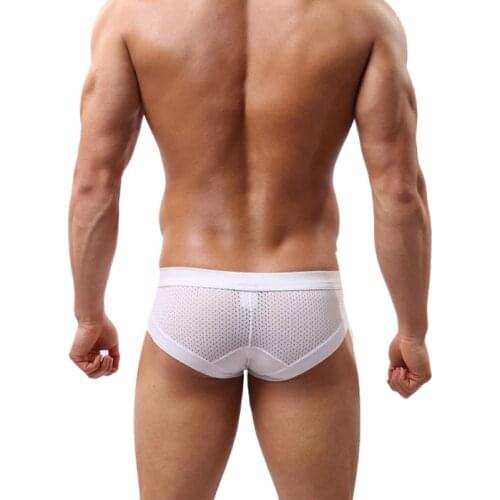 Mens Sexy Cotton Underwear shorts men boxers underpants Soft Briefs culotte fendue White panties Breathable and comfortable T3