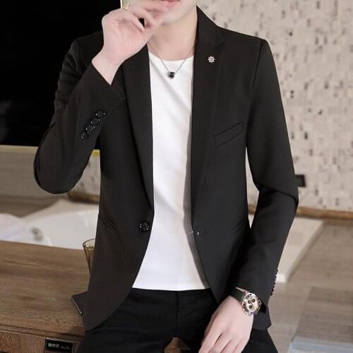 Mens Small Suit Korean Version Slim Jacket Handsome Casual Solid Color Single Suit Fashion Spring Autumn Business Suit Jacket