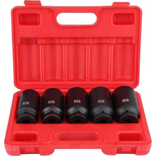 5Pcs 1/2" Hub Nut Hex Socket Set Drive Axle Hub Nut Hex Socket Set 30mm 32mm 34mm 35mm 36mm Garage Tools