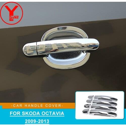 For Skoda Fabia / Octavia 2009 2010 2011 2012 2013 Door Handle Cover Door Handle Bowl Trim Chrome Car Door Handle Cup Bowl Trim