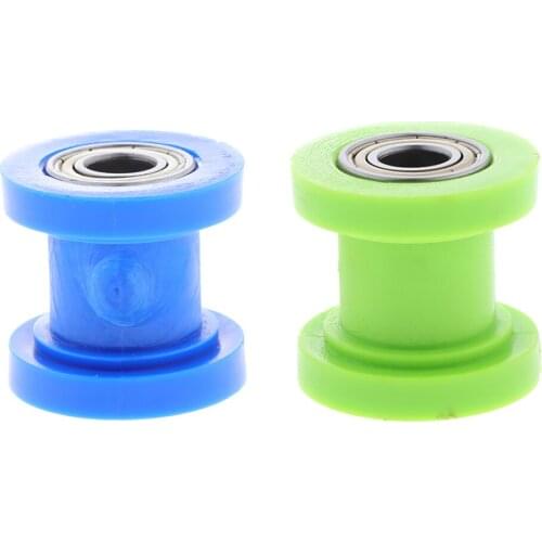 8/10MM CHAIN ROLLER GUIDE TENSIONER DIRT MOTORCYCLE BLUE+GREEN