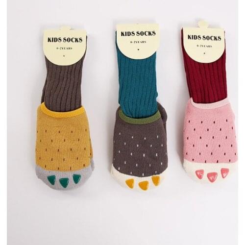 Baby socks autumn winter baby boy girl clothes non-slip floor socks for Newborn boys girls cute cartoon warm toddler socks