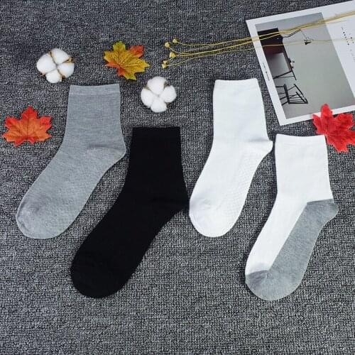 Autumn and winter mens massage bottom solid color casual hose sweat-absorbent warm anti-friction tube socks