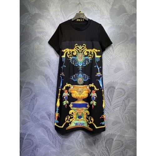 Real Picture Fashion Palace Office Work Dress Short Sleeves Diamonds Beading A-Line Vestido Clothing Dresses Sashes Belt