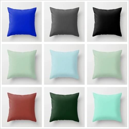 Solid color pillow cover polyester cushion cover pillowcase household sofa pillow case 35 color Optional 19-35