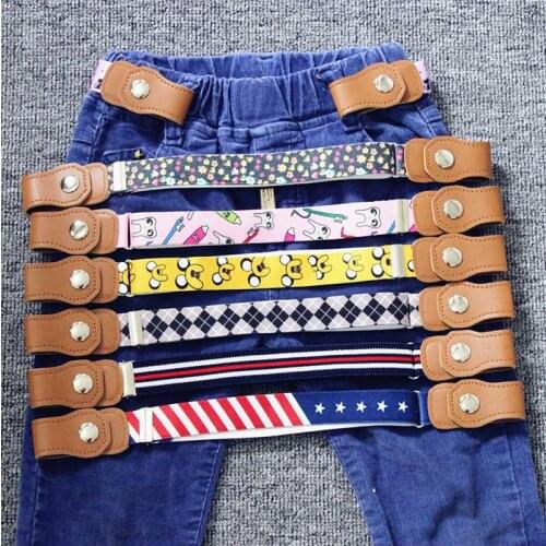 Child Kids Buckle-Free Elastic Belt No Buckle Stretch Canvas Belt For Boys Girls Adjustable Children Belts For Jeans Pants