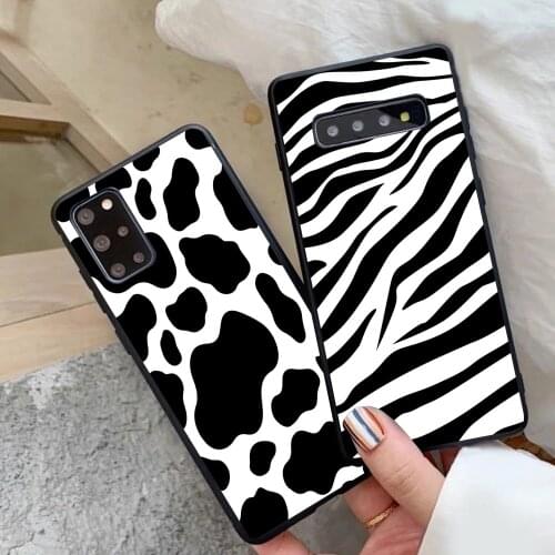 Luxury Leopard Print Milk Cow Zebra Stripe black TUP Soft Phone Case For Samsung Note20 M20 M30 M31 S20 S21 S10 A51 A71 A81 A70