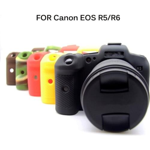 Silicon Case Protective Camera Body Cover for Canon EOS R5 R6 EOSR5 EOSR6 Mirrorless System Camera Soft Rubber Frame Skin Bag