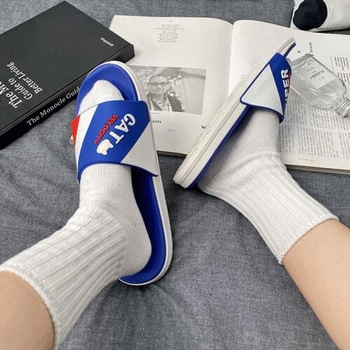 2021 Summer Men Slippers Fashion Couple Slides Woman Indoor Slippers Bathroom Shoes Casual Flat Slip On Big Size Sports Slippers