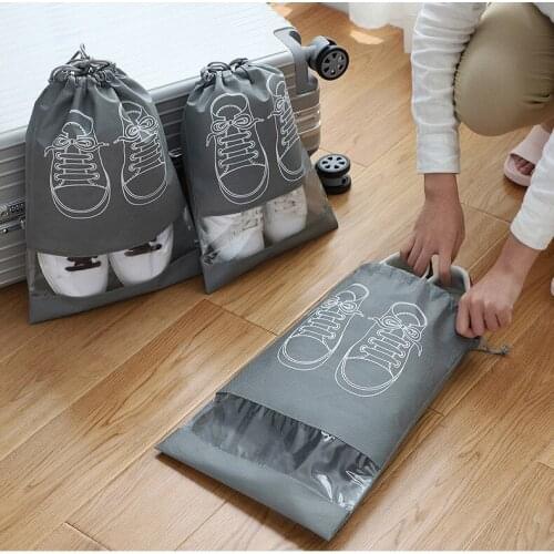 Shoe Storage Bag Dustproof Travel Shoe Visual Drawstring Home Finishing Packaging Bags for Business Shipping Bags Eco Friendly