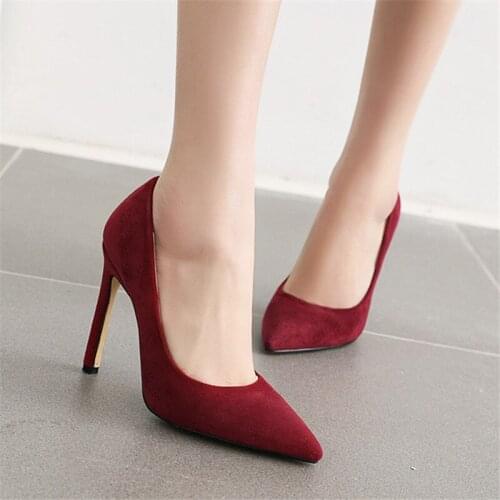 Stiletto Heel High Pumps Women Sexy Wine red Pumps Pointed Toe Shoes Female Shallow Party Shoes Ladies Autumn 2020 New