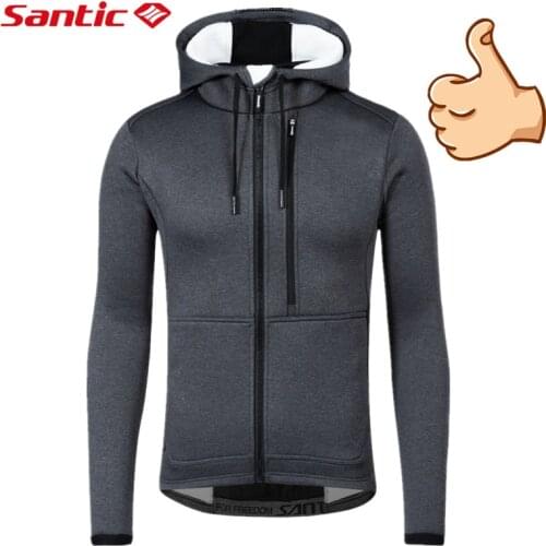 SanticMTB Reflective Clothing Thermal Bike Men Jacket Windproof Cycling Keep Warm Bicycle Lightweight Fleece Jersey bicicleta de