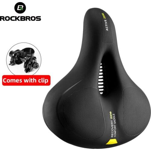 ROCKBROS Road Bike Saddle Rainproof PU Surface Soft Memory Sponge Shockproof Bike Seat MTB Saddle Reflective Bicycle Saddle Seat