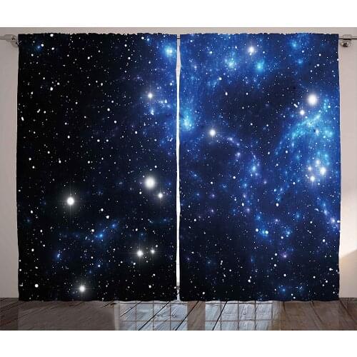 Constellation Curtains Outer Space Star Nebula Astral Cluster Astronomy Theme Galaxy Mystery Living Room Bedroom Window Drapes
