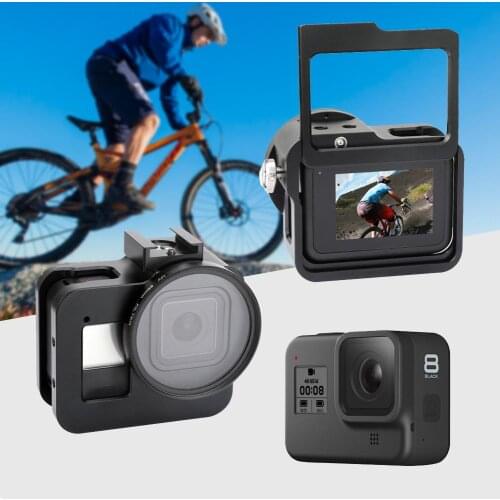 Aluminum Alloy Protective Case For GoPro Hero 8 Black Metal Case Frame Cage + UV Lens Filter For Go Pro 8 Camera Accessories