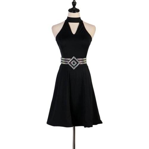 Customized Women Tango Salsa Rumba Black Latin Dance Dress Cha Cha Samba Competition Dresses Ladies Performance Outfit