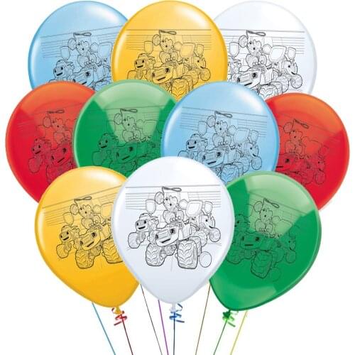 10pcs Blaze Monster Latex Balloons Cartoon Sports Car Ballons Birthday Banner Party Decoration Machines Racing Race Car SUV Toys