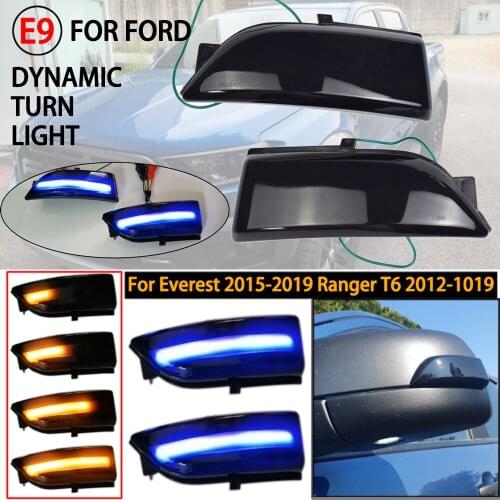 2pcs For Ford Ranger T6 2012-2019 Raptor Wildtrak LED Dynamic Turn Signal Blinker Sequential Side Mirror Indicator Light