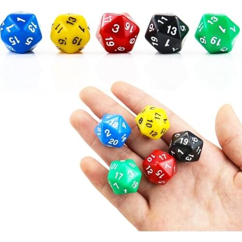 5PCS Acrylic Dice Polyhedral Dice for DND RPG MTG Board Games D20 Numbers Dices Family Party Desktop Table Game Accessories